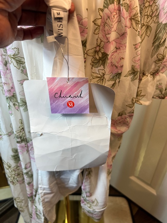 Chicwish Pink Floral Maxi Dress on Cream - Picture 2 of 10